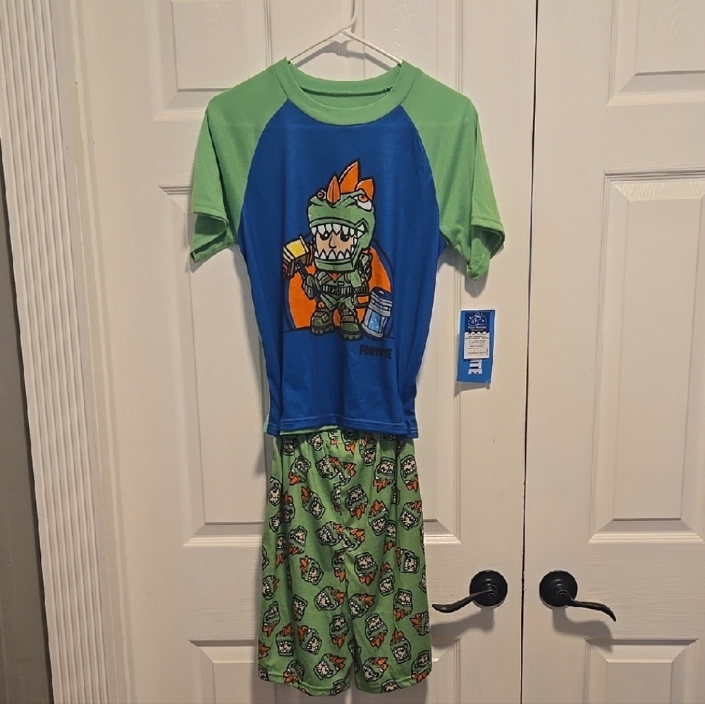 Green and Blue Dinosaur Pajama Set